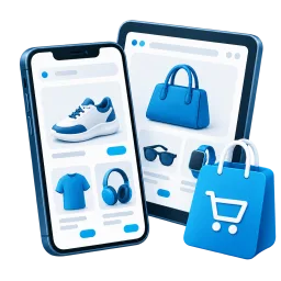 Online store shown on a smartphone and tablet