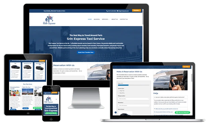 Srin Express Taxi Service website screenshot