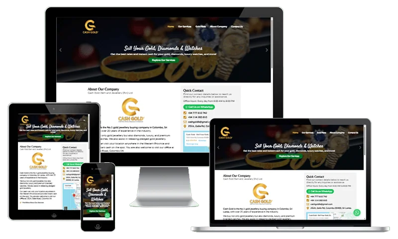 Cash Gold Gem and Jewellery website screenshot