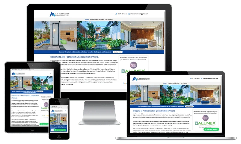 A M Fabrication & Construction website screenshot