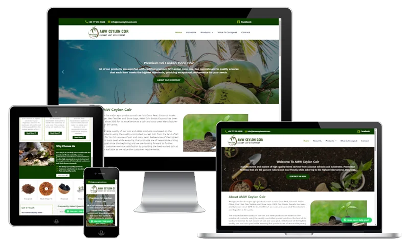 AMW Ceylon Coir Pvt Ltd website screenshot