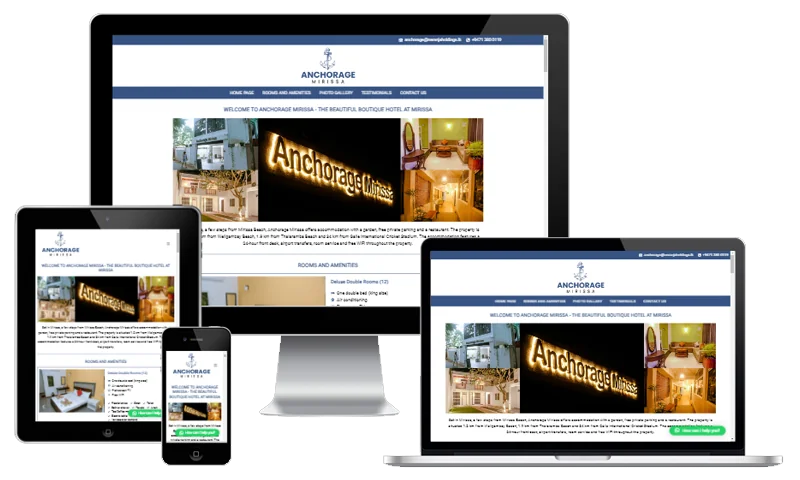 Anchorage Mirissa website screenshot