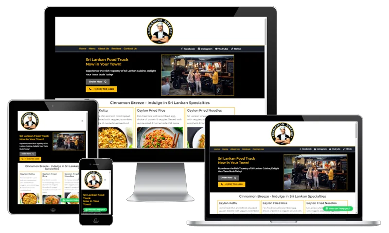 Cinnamon Breeze Food Truck website screenshot