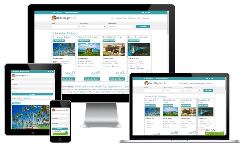 TravelAgent.lk website screenshot