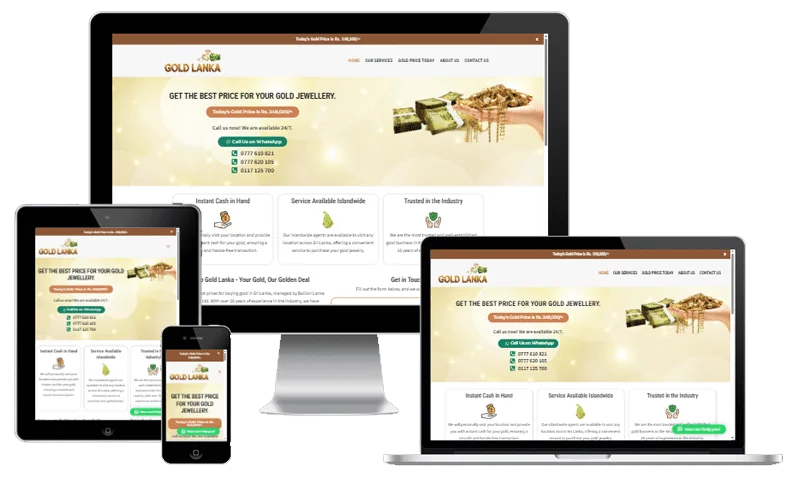 Gold Lanka website screenshot